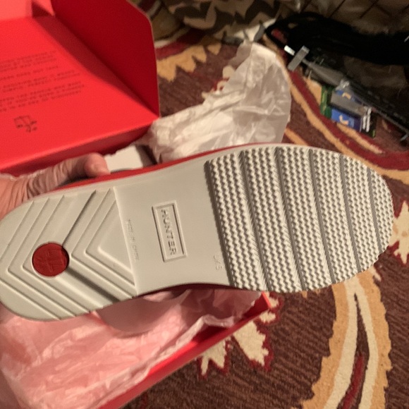 Brand New Hunter Boots SZ 7 Stratus Flare in Gray/Pink - Picture 5 of 7